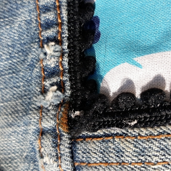 Levis XS Stitch Customized Distressed Jean Denim Jacket - Picture 9 of 17